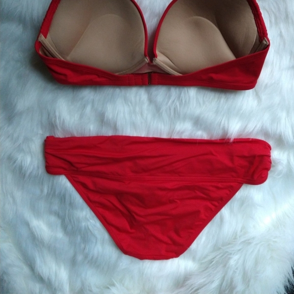 Victoria's Secret Bombshell Bikini~36C Top/Medium Bottom~S19 Ruby Red♥️True Red! - Picture 4 of 6